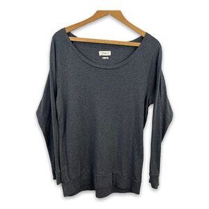 TNA Artizia Women's Sz S Gray Long Sleeve Shirt Loungewear Top Cozy High Low